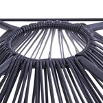 Fauteuil design en forme d'oeuf - cordage en plastique noir MANA