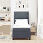 vidaXL Lit à ressorts avec matelas Gris foncé 80 x 200 cm Velours