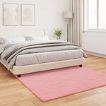 vidaXL Tapis en Fourrure Synthétique de Lapin Olite Rose 160 x 160 cm