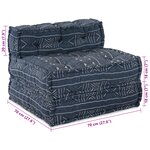 Pouf modulable vidaXL Indigo 70x70x54 en tissu