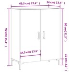 vidaXL Buffet sonoma gris 69 5x34x90 cm bois d'ingénierie