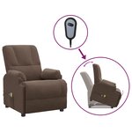 vidaXL Fauteuil de massage marron similicuir daim