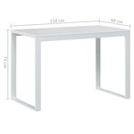 vidaXL Bureau d'ordinateur Blanc 110x60x73 cm Aggloméré