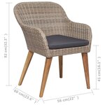 vidaXL Salon de jardin avec coussins 9 Pièces Résine tressée