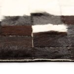 Vidaxl tapis cuir véritable patchwork 80 x 150 cm carré noir/blanc