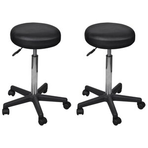 vidaXL Tabourets de bureau lot de 2 Noir 35 5x84 cm Similicuir