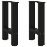 vidaXL Pieds de table basse Noir 2 pièces 28 x (42-43) cm Acier