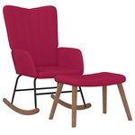 vidaXL Chaise à bascule avec repose-pied Rouge bordeaux Velours