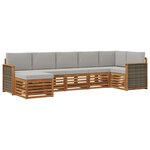 vidaXL Ensemble de canapé d'angle 6 Pièces Naturel et gris clair