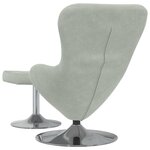 vidaXL Chaise Œuf avec Pouf Gris clair 63 x 73 x 90 cm Velours