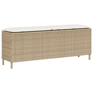 vidaXL Banc de jardin avec coussin beige 110x30x40 5 cm résine tressée