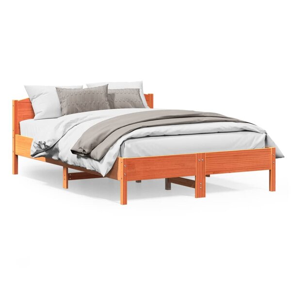 vidaXL Cadre de lit sans matelas cire marron 160x200cm bois pin massif