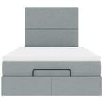 vidaXL Cadre de lit ottoman et matelas gris clair 120x200 cm tissu
