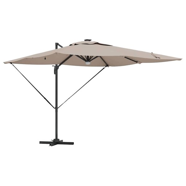 vidaXL Parasol Roma Taupe 286 x 284 x 270 cm Aluminium et polyester