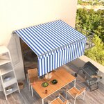 vidaXL Auvent rétractable automatique avec store 3 5x2 5 m Bleu blanc