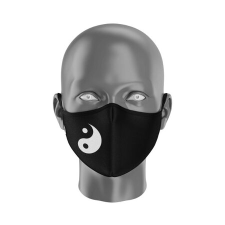 Masque Distinction Yin Yang Noir - Masque tissu lavable 50 fois