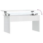 vidaXL Table basse Blanc brillant 102x50 5x52 5 cm Bois d'ingénierie