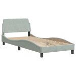 vidaXL Lit avec matelas gris clair 80x200 cm velours