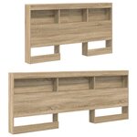 vidaXL Tête de lit de rangement Chêne Sonoma 140 cm Bois d'ingénierie