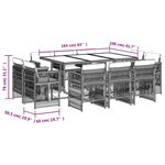 vidaXL Ensemble à manger de jardin et coussins 11 Pièces marron rotin
