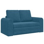 vidaXL Canapé-lit au sol 2-en-1 bleu 148x71x83 cm Velours