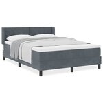 vidaXL Lit à ressorts avec matelas noir 100x200 cm en velours