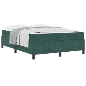 vidaXL Cadre de lit avec matelas Vert foncé 140 x 190 cm tissu