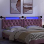 vidaXL Tête de lit suspendue Avec lumière LED Pourpre Velours