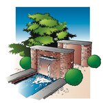 Ubbink cascade niagara de jardin 90 cm acier inoxydable