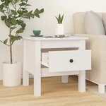 vidaXL Tables d'appoint 2 Pièces Blanc 40x40x39 cm Bois massif de pin