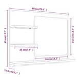 vidaXL Miroir de bain Chêne marron 60x10 5x45 cm Bois d'ingénierie