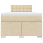 vidaXL Sommier à lattes de lit avec matelas Crème 120x200 cm Tissu