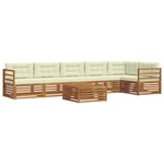 vidaXL Ensemble de canapés d'extérieur 7 pc Naturel et Crème