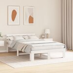 VidaXL Cadre de Lit en Bois de Pin Blanc Bois massif 120 x 200 cm Durable