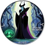 Pièce de monnaie en Argent 1 Dollar g 31.1 (1 oz) Millésime 2025 Queens of Darkness MALEFICENT FOREST