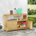 vidaXL Table console de jardin Acacia clair 110 x 35 x 75 cm