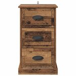 vidaXL Cabinet de chevet avec tiroir Bois Ancien 39 x 39 x 67 5 cm