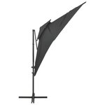 vidaXL Parasol de jardin en porte-à-faux à double toit anthracite