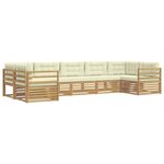 vidaXL Ensemble de canapés d'extérieur 7 pc Blanc et crème Polyester