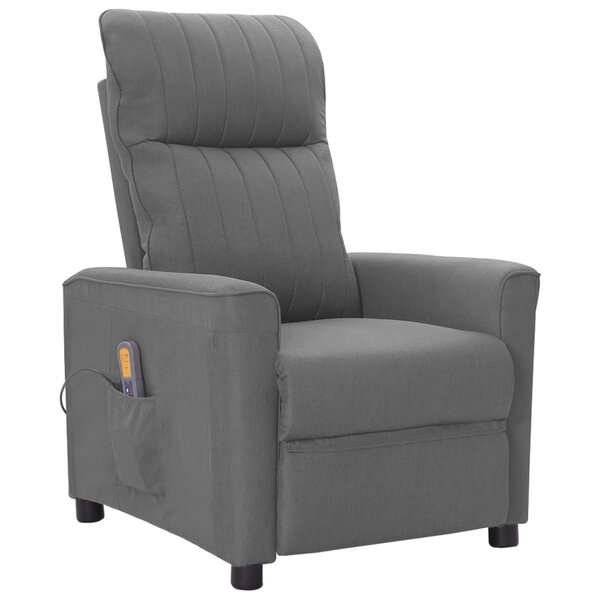 vidaXL Fauteuil de massage Gris clair Tissu
