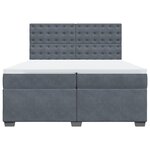 vidaXL Sommier à lattes de lit et matelas Gris foncé 200x200cm Velours