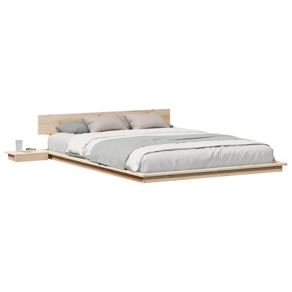 vidaXL Cadre de lit Marron 140 x 200 cm bois