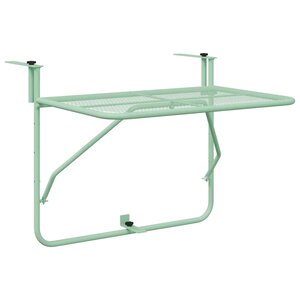 vidaXL Table Suspendue de Balcon Vert menthe 60 x 39 x 65 cm Acier