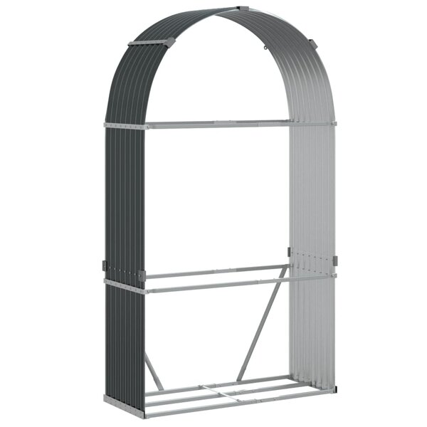 vidaXL Porte-bûches Anthracite 120 x 45 x 210 cm Acier galvanisé