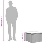 vidaXL Tabouret de jardin avec coussin Marron 55x55x37 cm Résine tressée