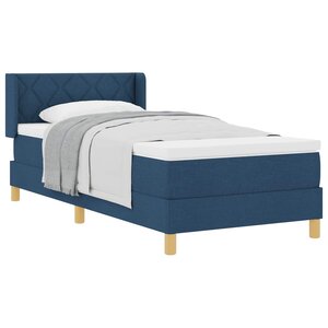 vidaXL Lit à ressorts avec matelas Bleu 200 x 100 cm tissu