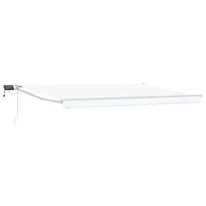 vidaXL Store rétractable manuel avec LEDs Blanc 5 x 3 m