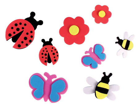Stickers en mousse Insectes 3 à 6 cm 18 pièces