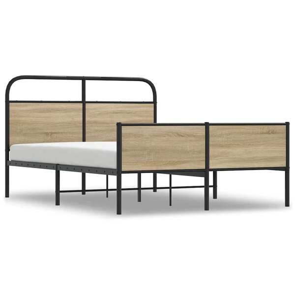 vidaXL Cadre de lit sans matelas 140x190 cm chêne sonoma
