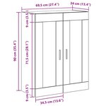 vidaXL Armoire murale chêne artisanal 69 5x34x90 cm bois d'ingénierie